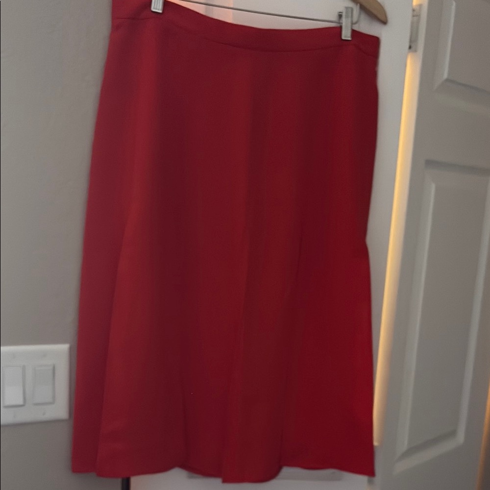Ann Taylor Redish Orange A-Line Midi Skirt for Cocktail